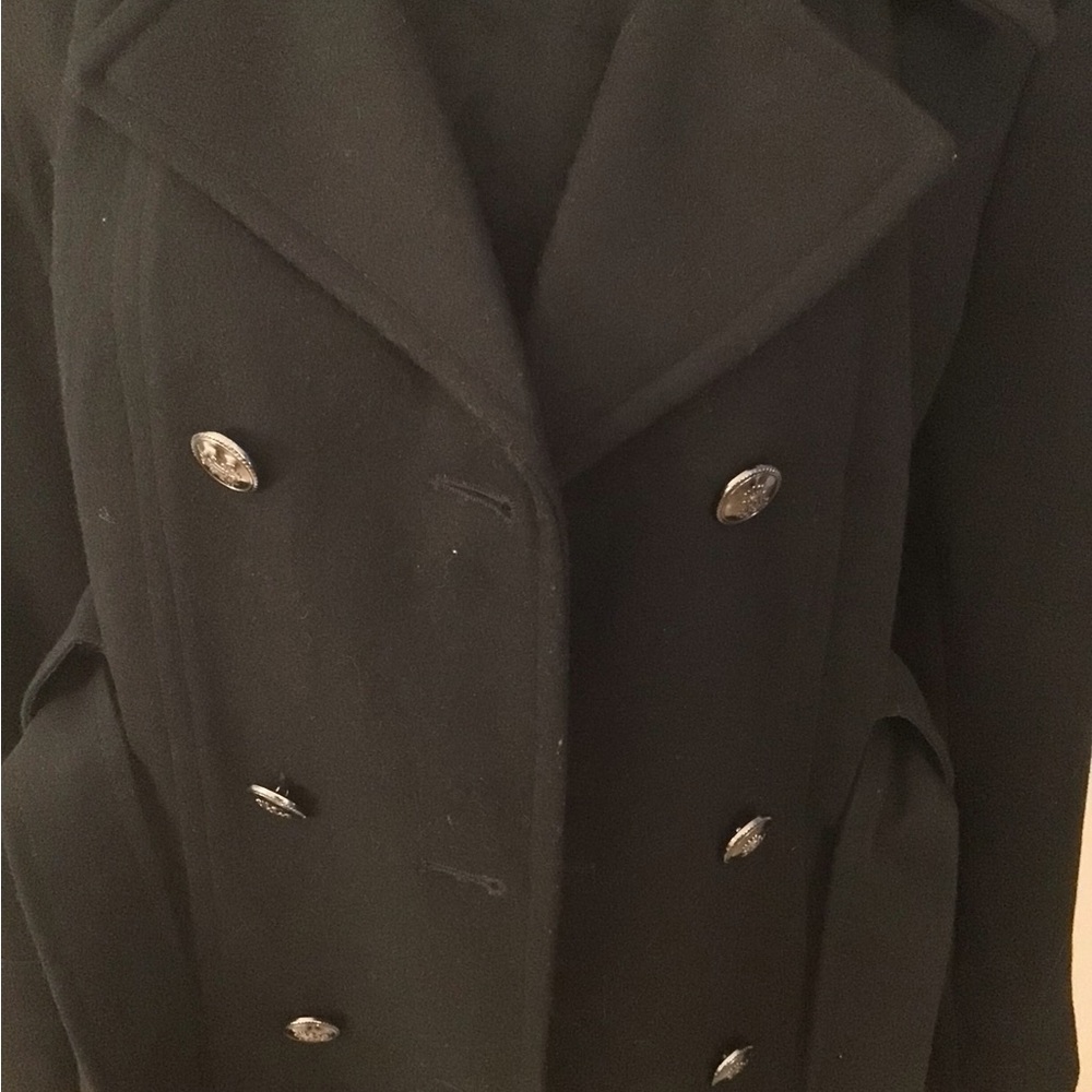 NauticaElegant Black Double-Breasted Women's Coat